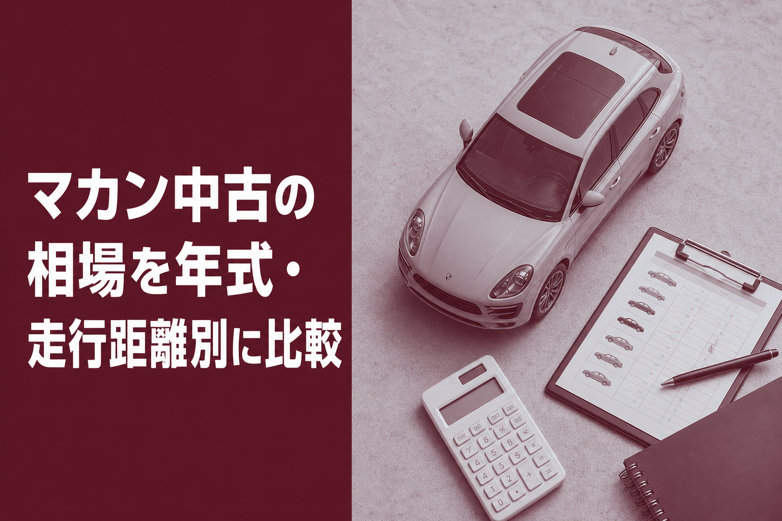 マカン中古の相場を年式・走行距離別に比較